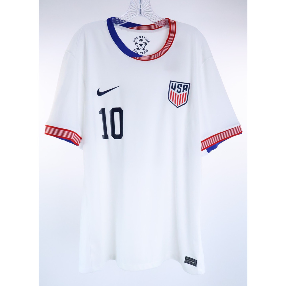 Nike USA Soccer Jersey Pulisic #10 2024 Men’s XXL NWT White Dri-Fit READ